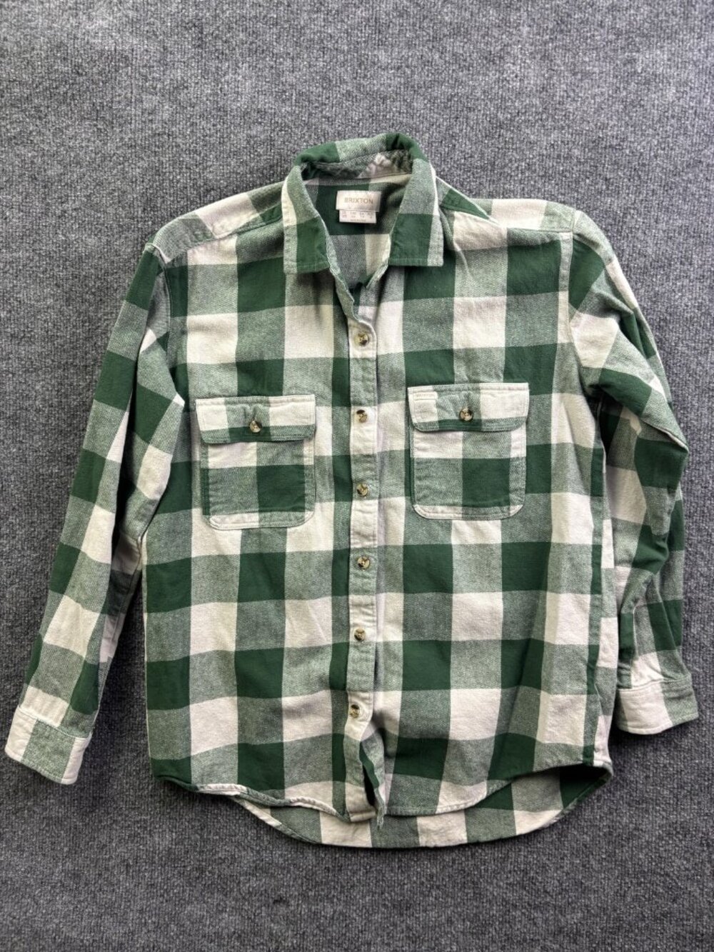 Brixton Shirt Womens XS Green Plaid Flannel Long Sleeve Button Front Casual